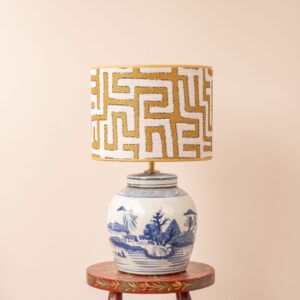 Luxe lampenset met Aurén kap en Mei Shan voet. EMMS Studio