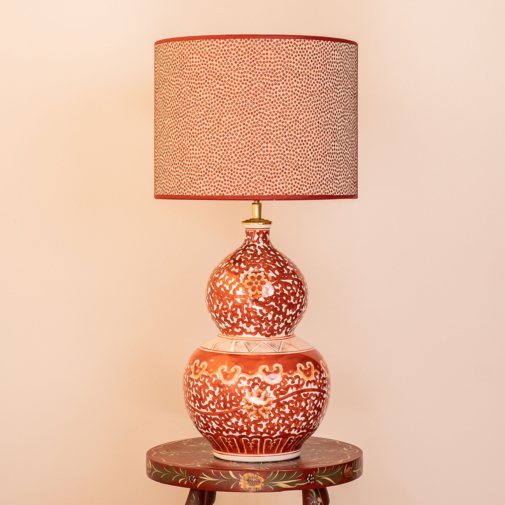 Rosella Bloom lampenset met Dots kap en Florenza keramieken voet EMMS Studio